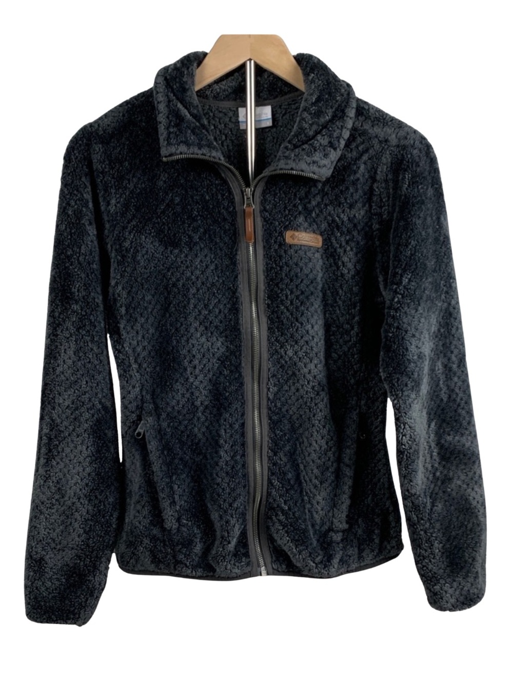 Columbia Women Fire Side Sherpa Full Zip Teddy Jacket Shark Color S Preppy Cozy